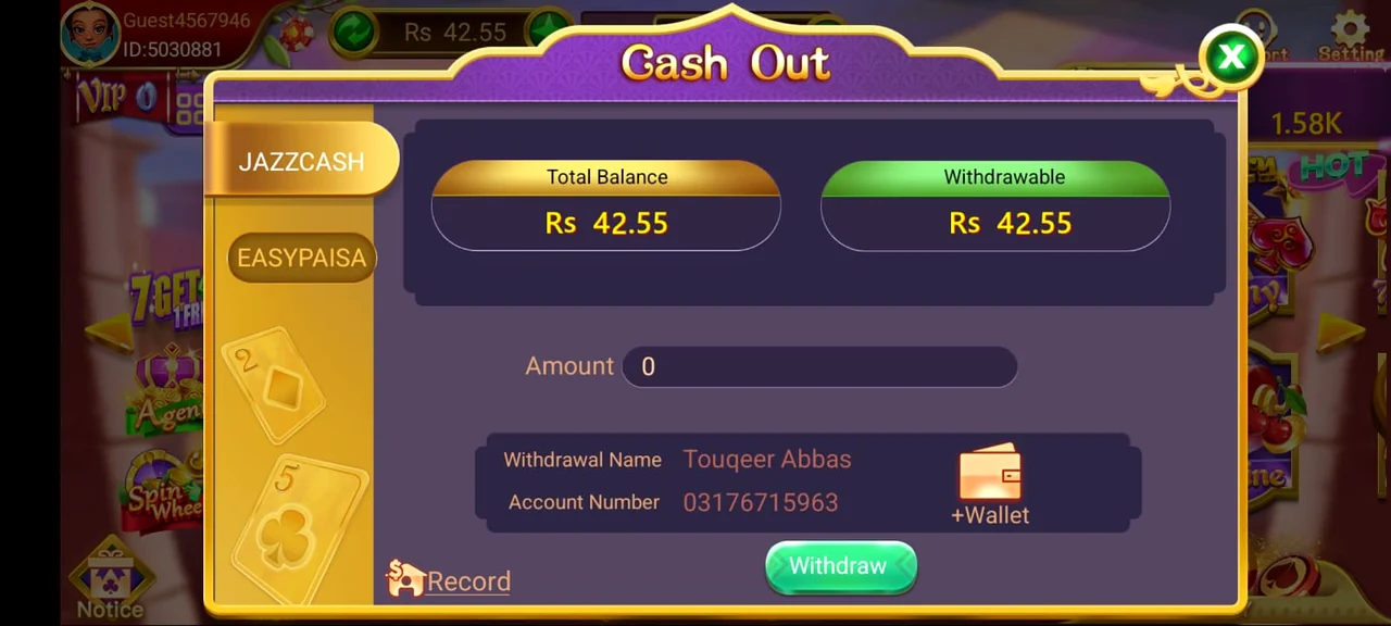 3 Patti Loot Cash Out — teen patti loot withdrawal via JazzCash and Easypaisa in Pakistan