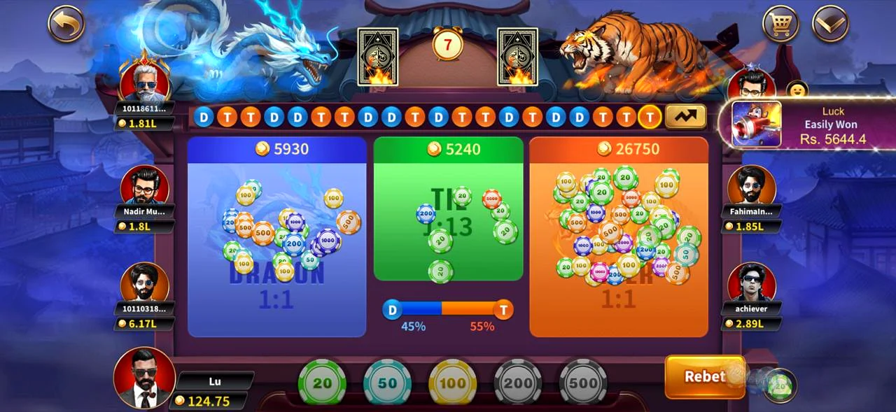 Royal X Casino Dragon Tiger live table — royal casino real cash game